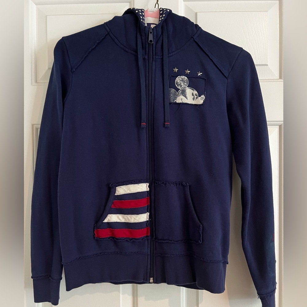 Original DisneyWorld zipper Jacket w/hood Mickey Mouse size S - gently used.